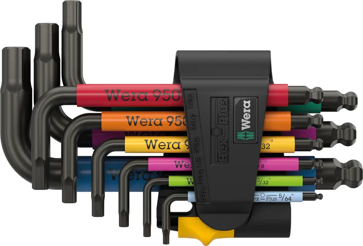 Wera 950/9 Hex-Plus Multicolour Imperial 3 L-Key Set, Imperial, Blacklaser, 9 Pieces 1