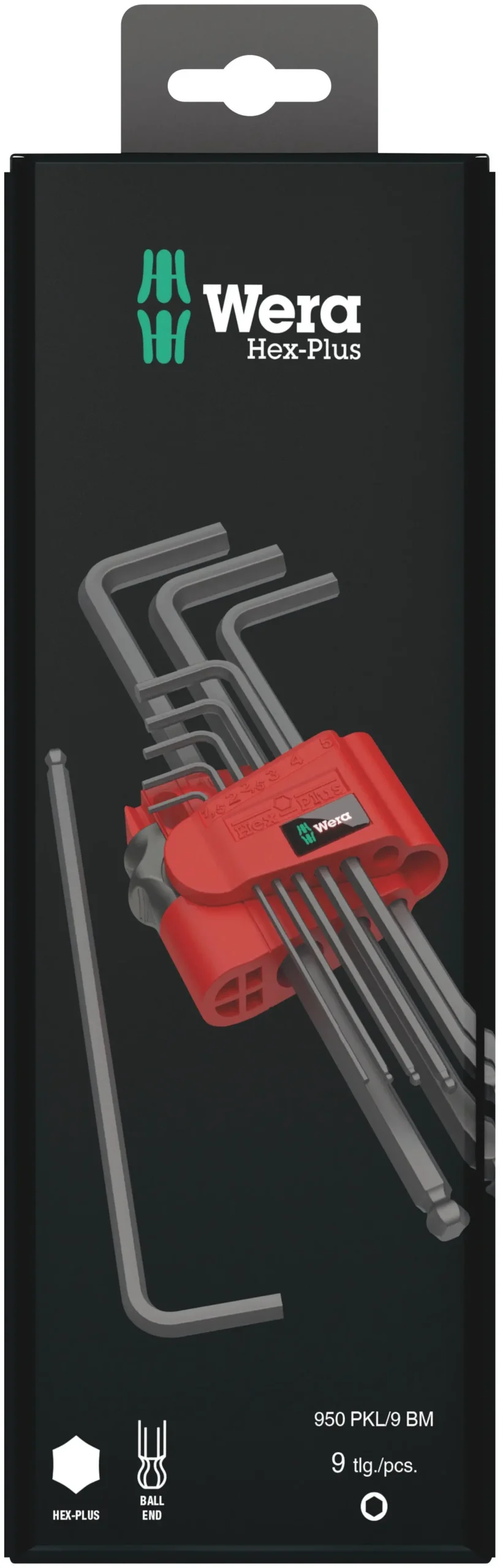 Wera 950/9 Hex-Plus 6 Sb L-Key Set, Metric, Blacklaser, 9 Pieces 1