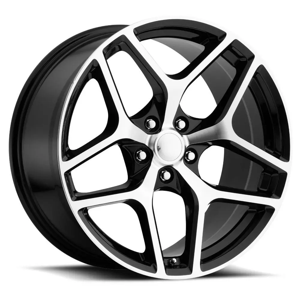 20X10 Gloss Black Machined Z28 Camaro Style Wheels (Fr27f, 5X120, +35 Offset) 1