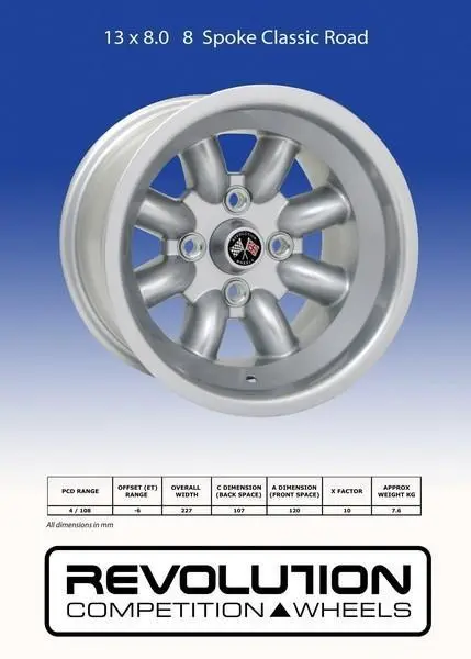 13 X 8.0 8 Spoke 4X108 Standard Stud 1