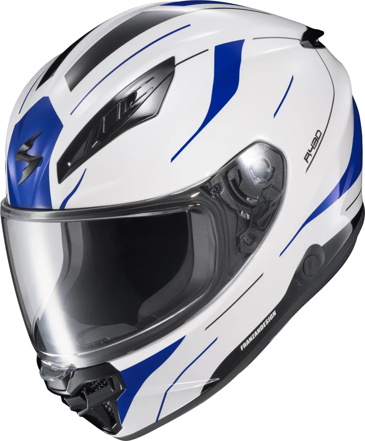 Scorpion Exo Exo R430 Cutlass White/Blue Medium Full Face Helmet 1
