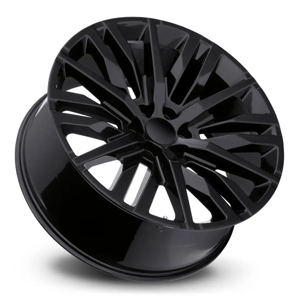 22X9 Gloss Black Gm Split-6 Spoke Style Wheels (Fr97, 6X139.7, +28 Offset) 2