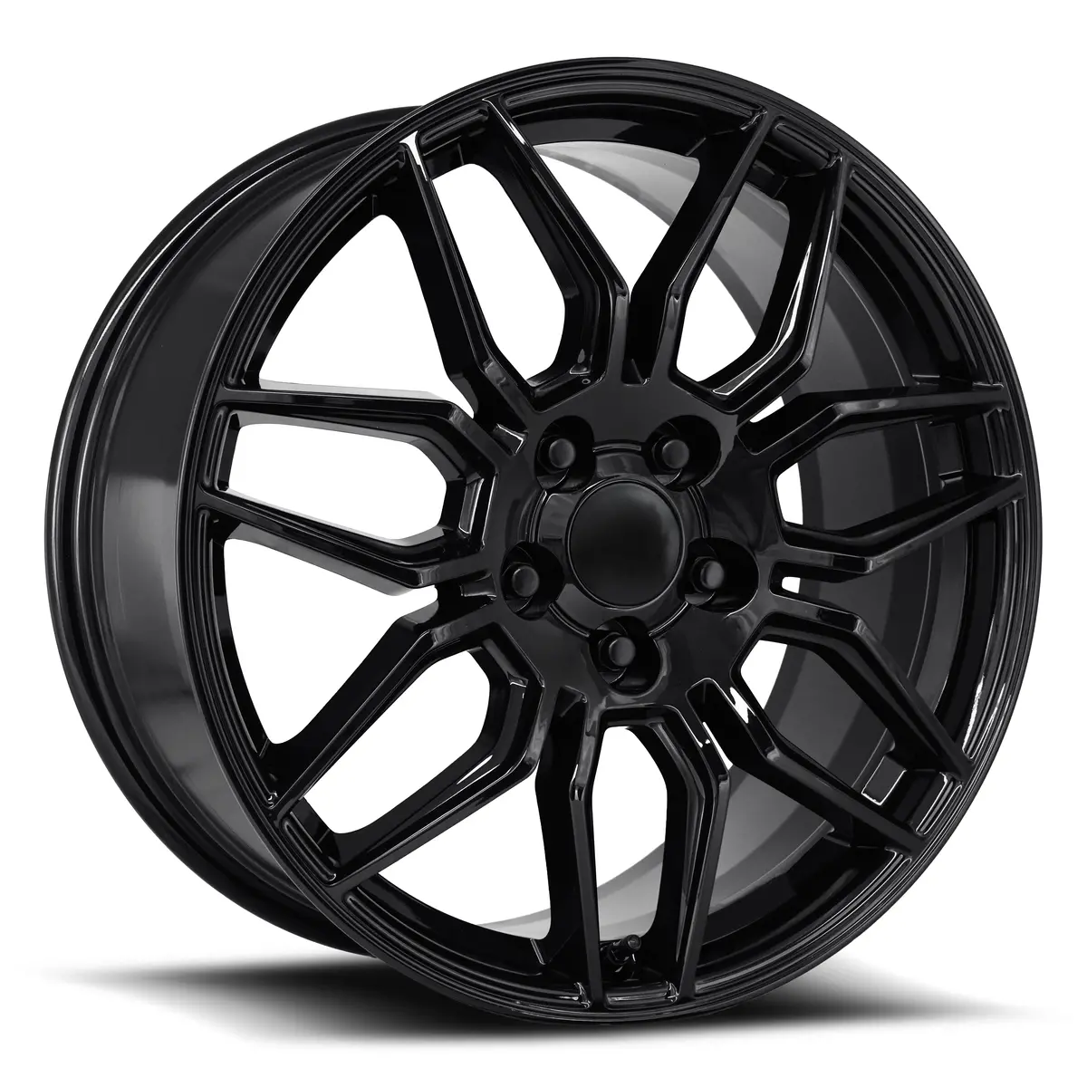 19X8.5 Gloss Black C8 Z06 Style Wheels For Corvette (Fr401, 5X120.65Mm, +56 Offset) Alloy 1