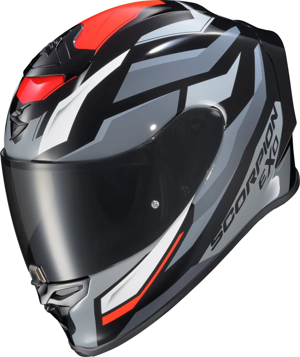 Scorpion Exo R1 Air Full Face Helmet Raven Black/Red/Grey Large * Race-Ready Motorcycle Helmet With Advanced Ventilation And Safety Features 1