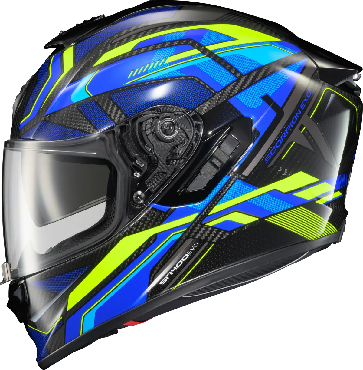 Scorpion Exo Exo St1400 Evo Carbon Helmet Hex Gloss Blue Small 1