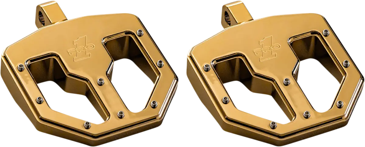 Pro-One Perf.Mfg. Bmx V1 Foot Pegs - Male - Gold 500761Tin 1
