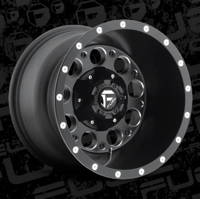 (Set Of 4 )Fuel Off-Road Revolver 15X10  Black With Machined Accents 1