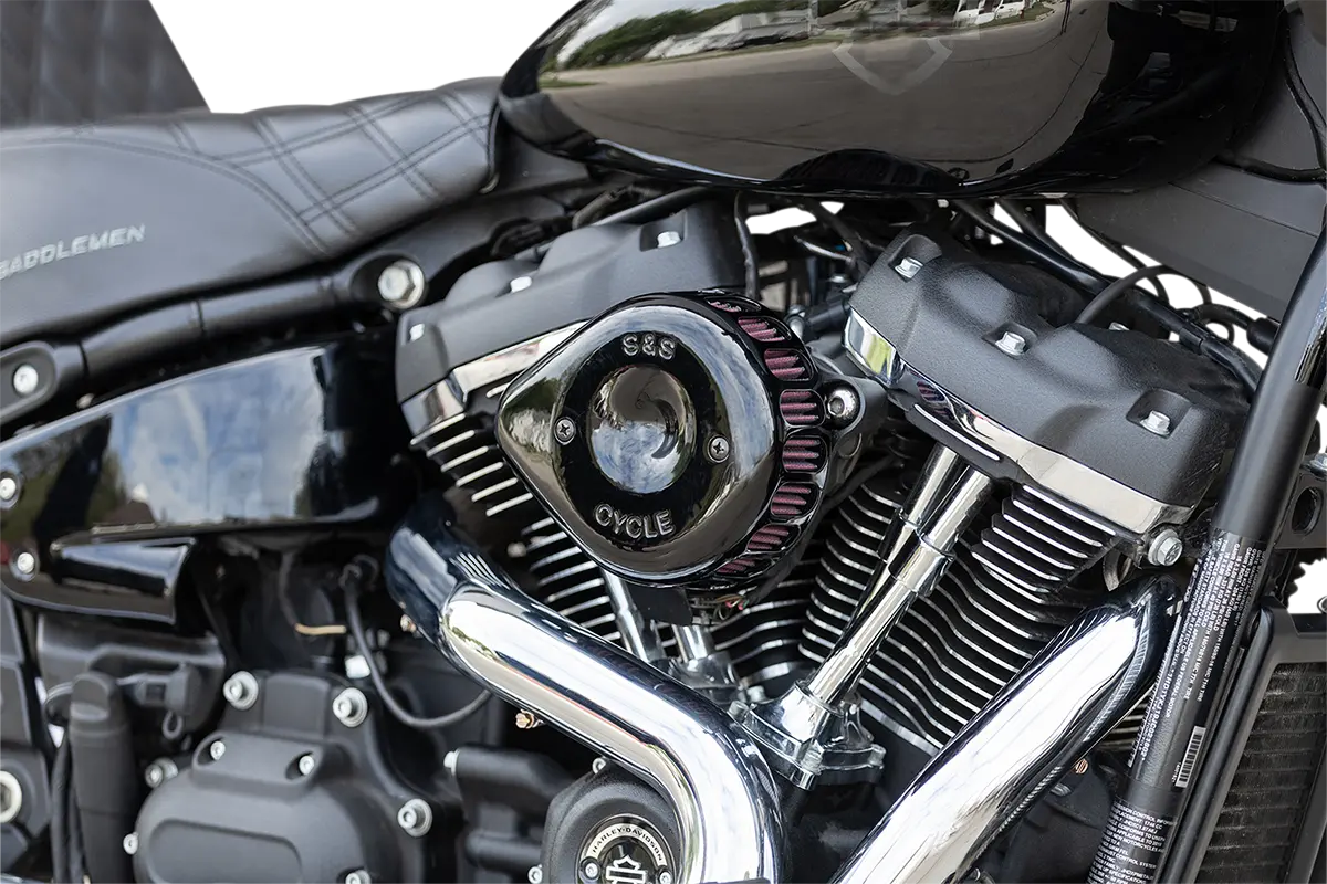 S&S Cycle Mini Teardrop Stealth Air Cleaner Kit - Gloss Black 170-0436C 1