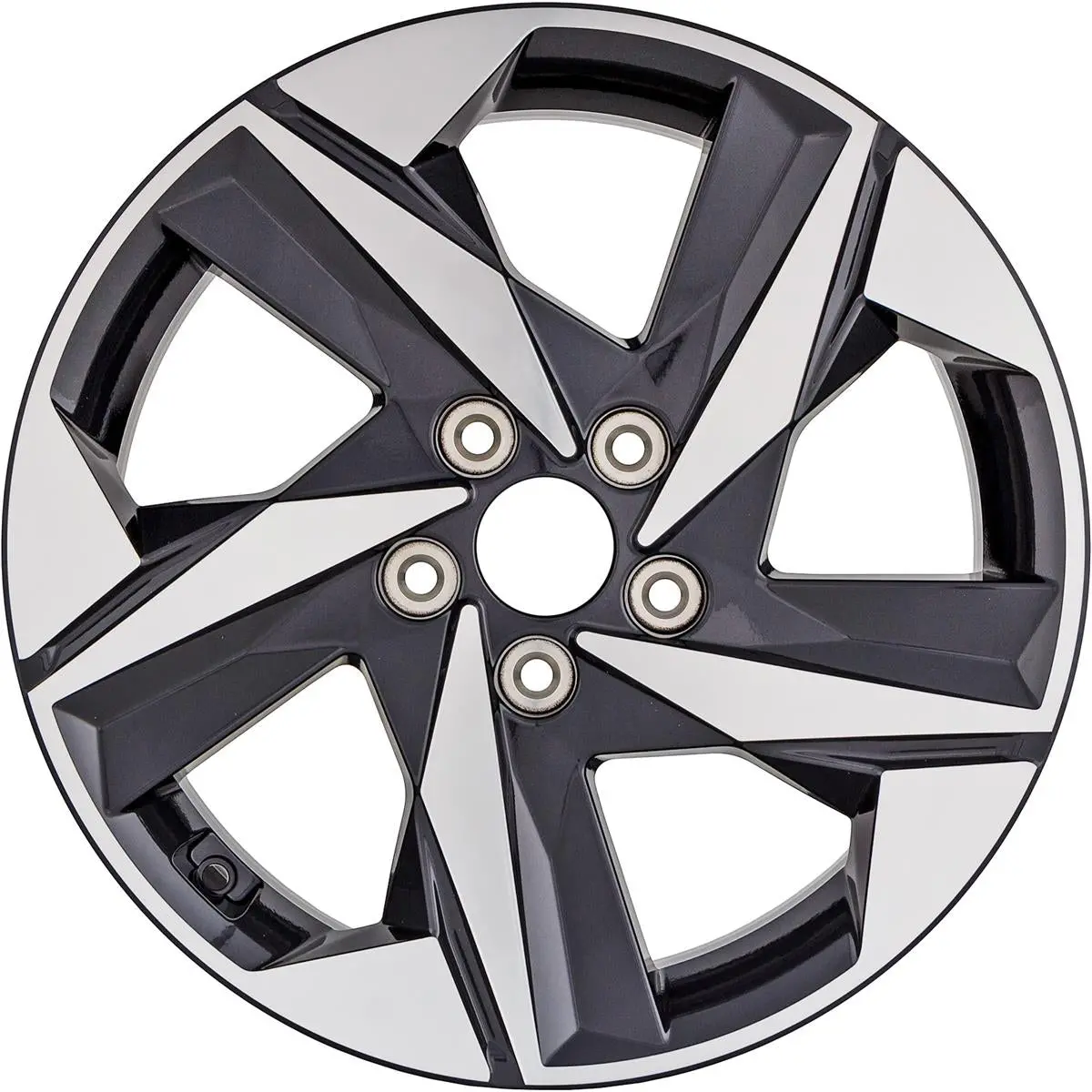 17X7 Factory Replacement New Alloy Wheel For 2021-2023 Hyundai Elantra With 5 Spoke Machined Face With Painted Black Vents 1