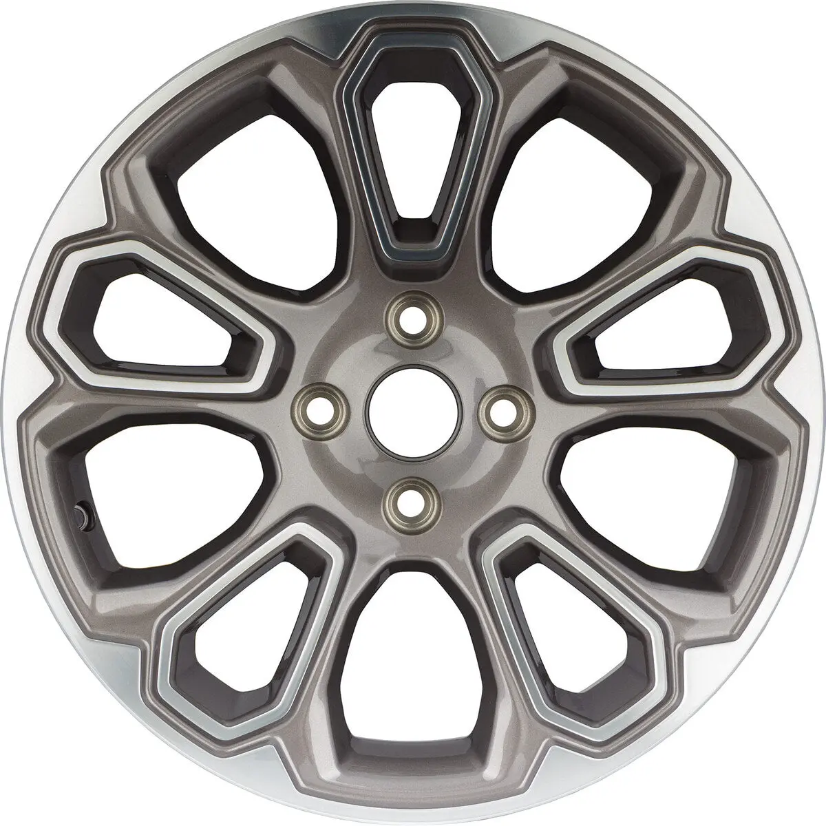 17X7 Factory Replacement New Alloy Wheel For 2018-2021 Ford Ecosport With 10 Spoke Machined Face With Painted Gray Spokes And Vents 1