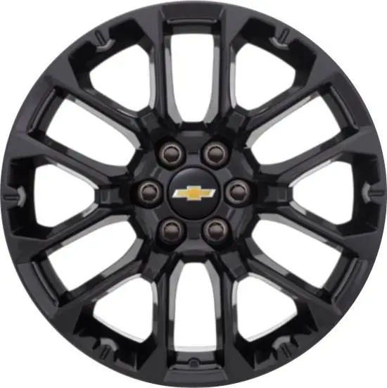 22X9 Factory Replacement New Alloy Wheel For 2022-2023 Chevrolet Silverado 1500 With 12 Spoke Painted Black 1