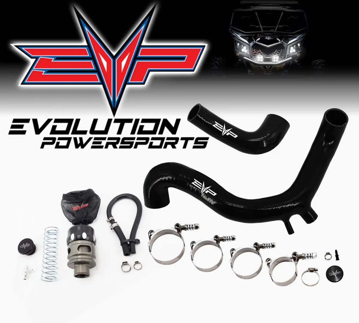 Can Am Maverick X3 Billet Aluminum "Vent To Atmosphere" Blow-Off Valve Kit With Silicone Charge Tubes 1