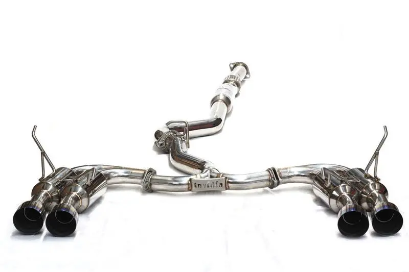 Invidia R400 Gemini Single Layer Quad Titanium Tip Cat Back Exhaust Subaru Wrx / Sti 2015-2021 1