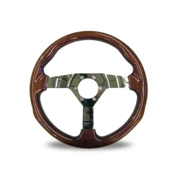 Autotecnica 350Mm Wood 3 Spoke Steering Wheel 1