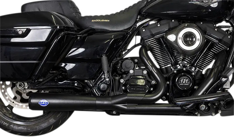 S&S Cycle 2-Into-1 Diamondback Exhaust System - Guardian Black - Race Only 550-1028 1