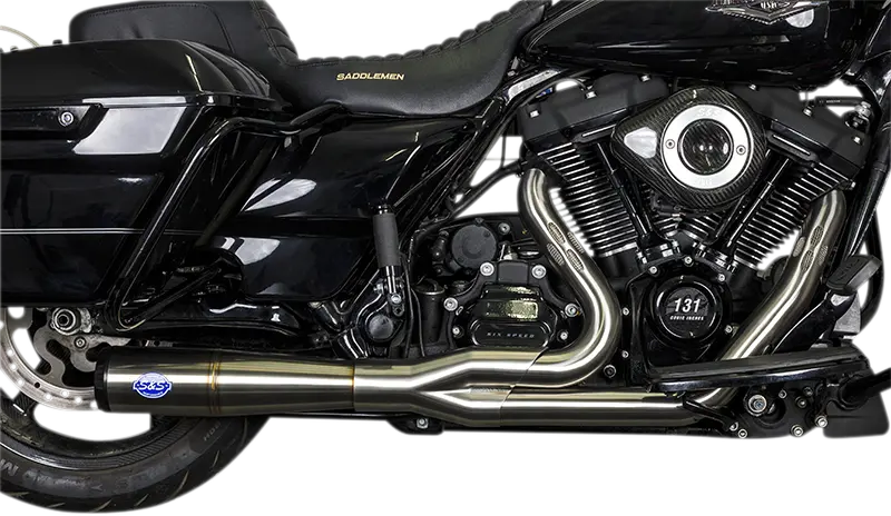 S&S Cycle 2-Into-1 Diamondback Exhaust System - Stainless Steel - 50-State 550-0999A 1