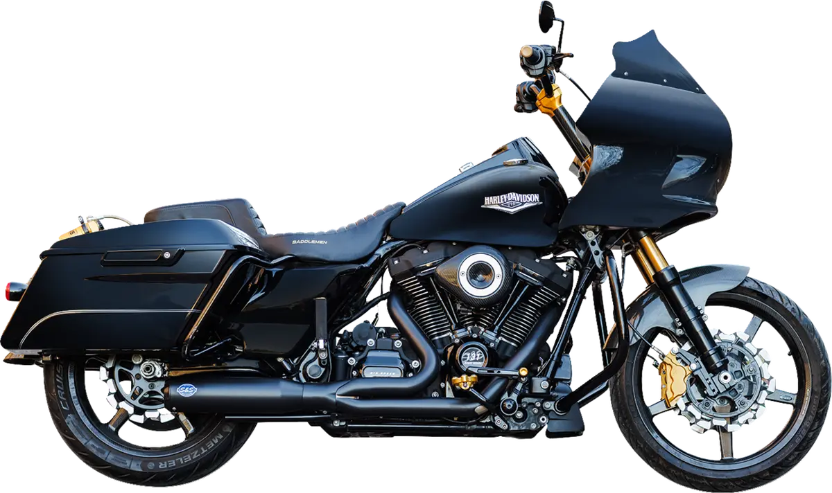 S&S Cycle 2-Into-1 Qualifier Exhaust System - Race Only - Guardian Black 550-1109 1