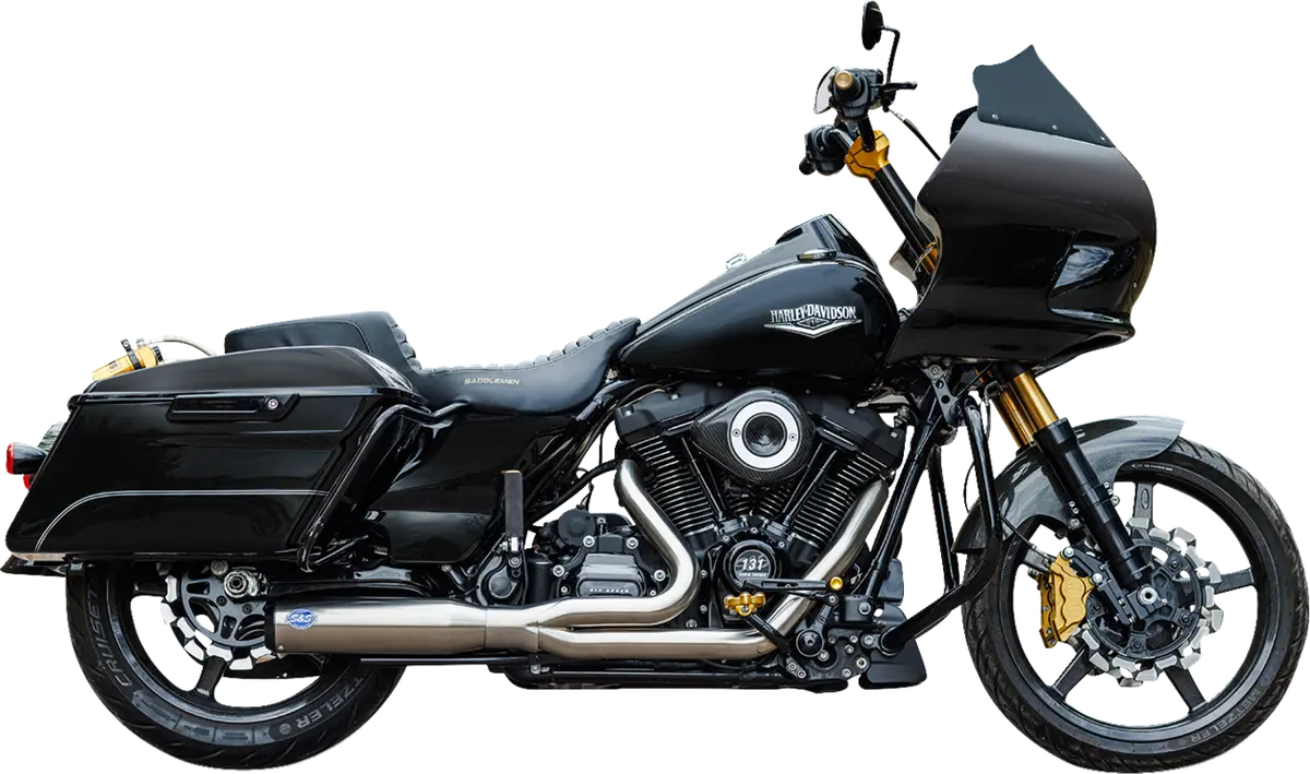 S&S Cycle 2-Into-1 Qualifier Exhaust System - 50-State - Silver 550-1108 1