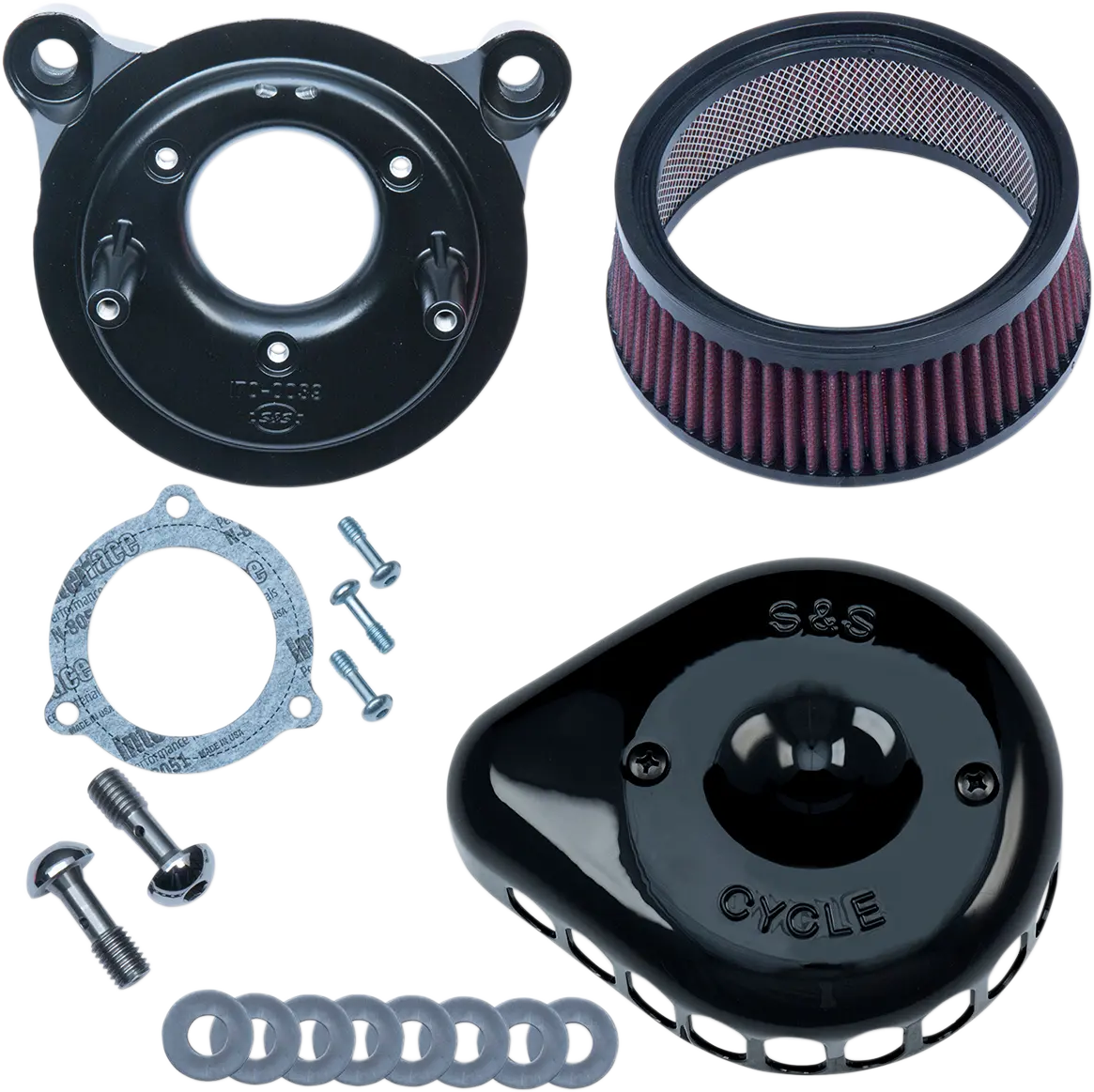 S&S Cycle Mini Teardrop Stealth Air Cleaner Kit - Gloss Black 170-0438 1