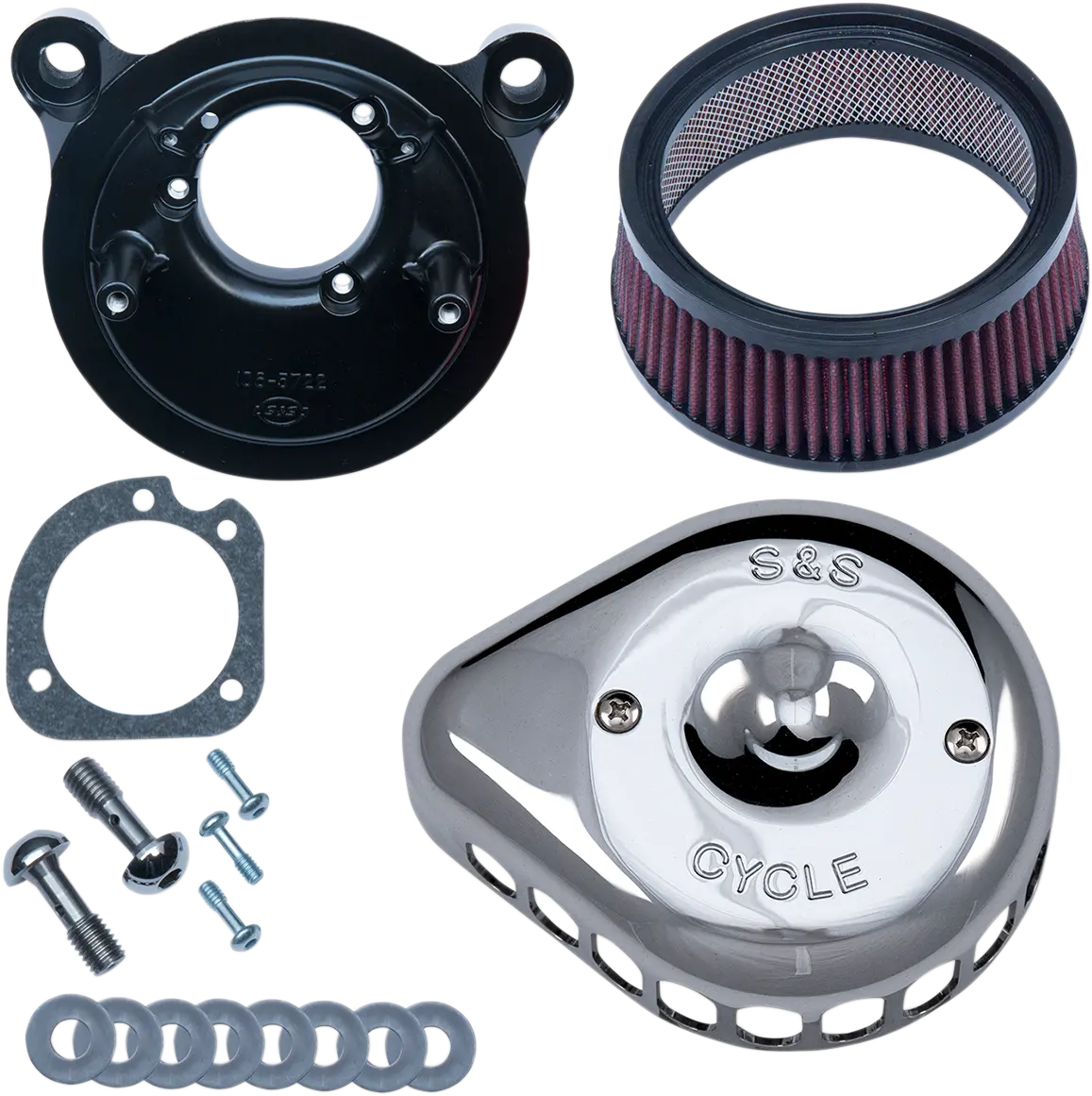 S&S Cycle Mini Teardrop Stealth Air Cleaner Kit - Chrome 170-0441 1