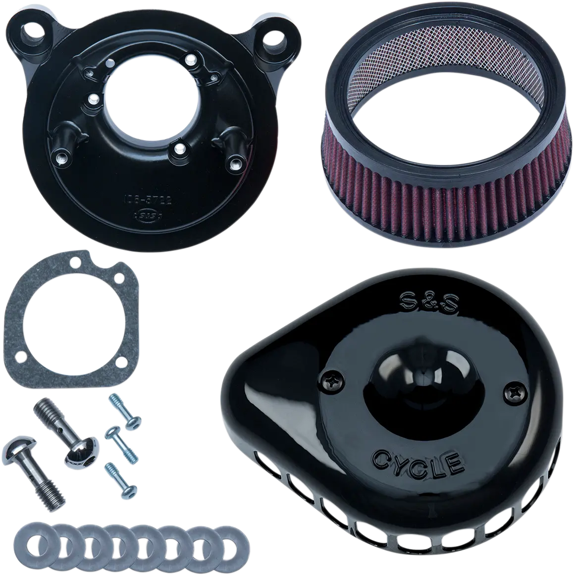 S&S Cycle Mini Teardrop Stealth Air Cleaner Kit - Gloss Black 170-0442 1