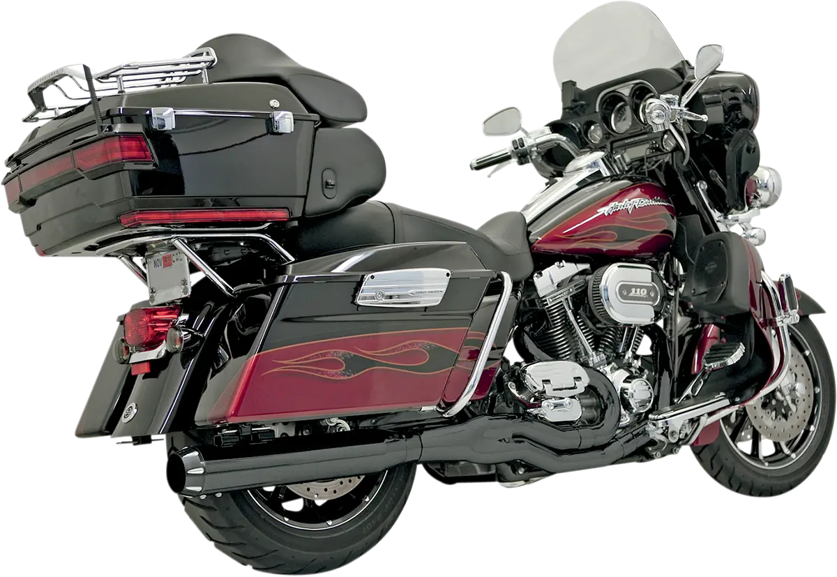 Bassani Xhaust B4 2:1 Exhaust - Black - Straight Can Flh-757B 1