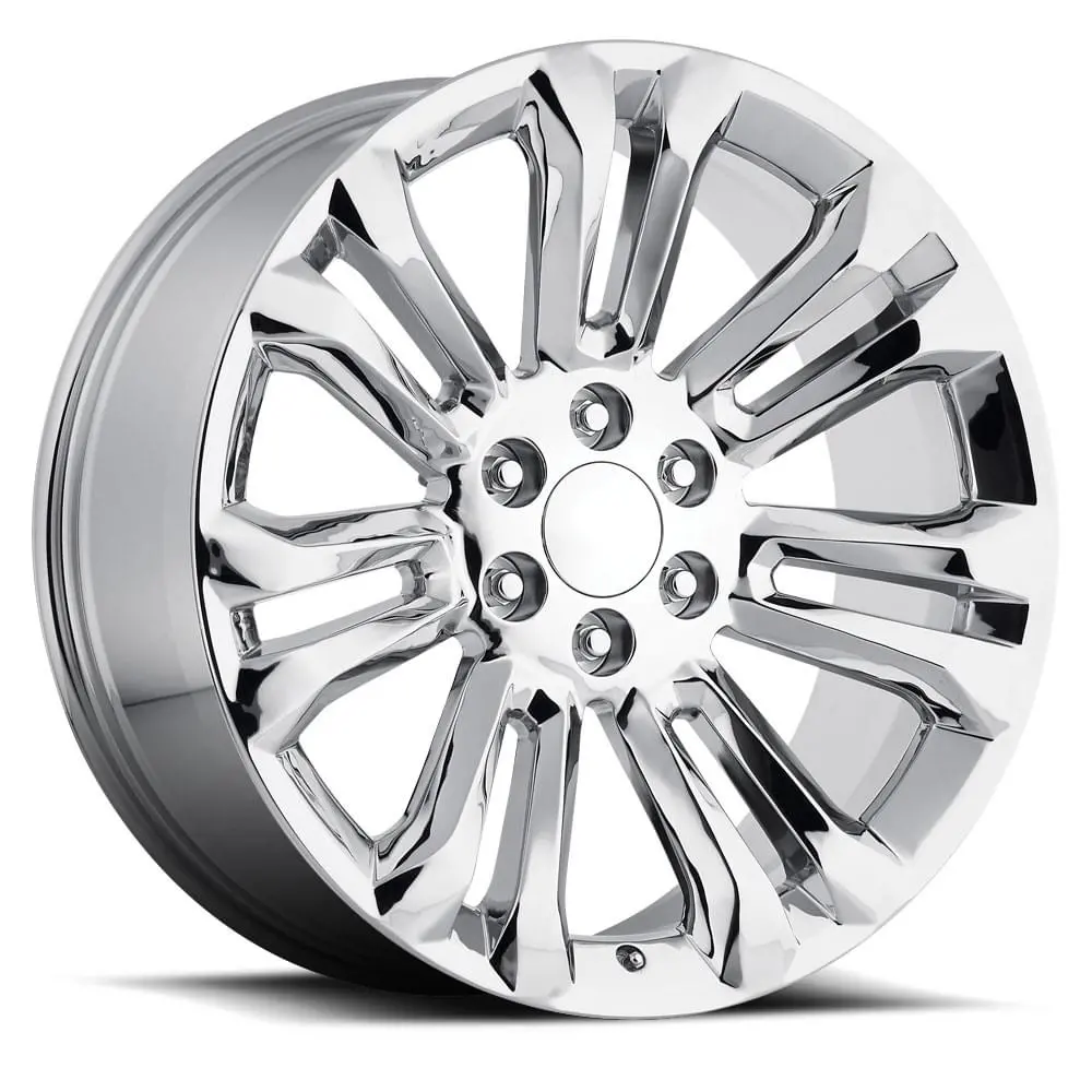 22X9 Chrome Gmc Style Wheels (Fr55, 6X139.7, +24 Offset) 1