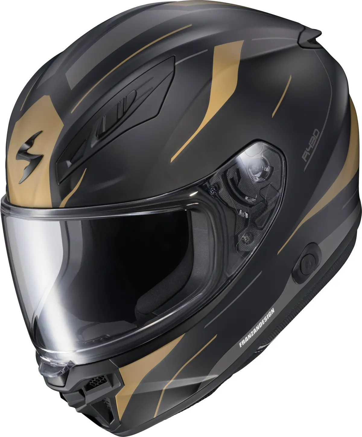 Scorpion Exo Exo R430 Full Face Helmet - Cutlass Black/Gold Small 1