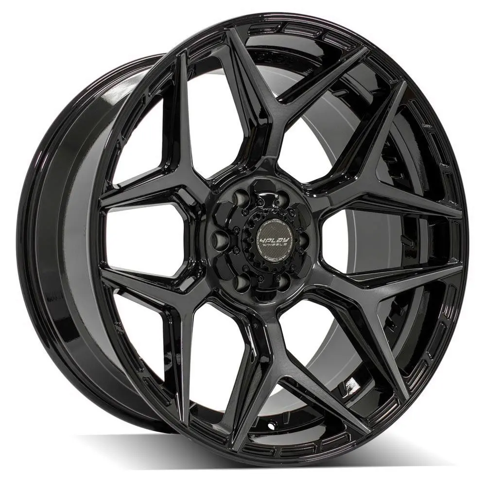 22X10 6X135mm & 6X5.5" Gloss Black With Brushed Face & Tinted Clear For Ford Expedition 2003-2023 1
