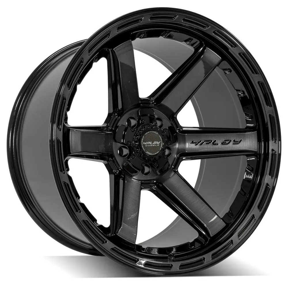 22X12 5X5" & 5X5.5" Gloss Black With Brushed Face & Tinted Clear For Dodge Ram 1500 1994-2010 1