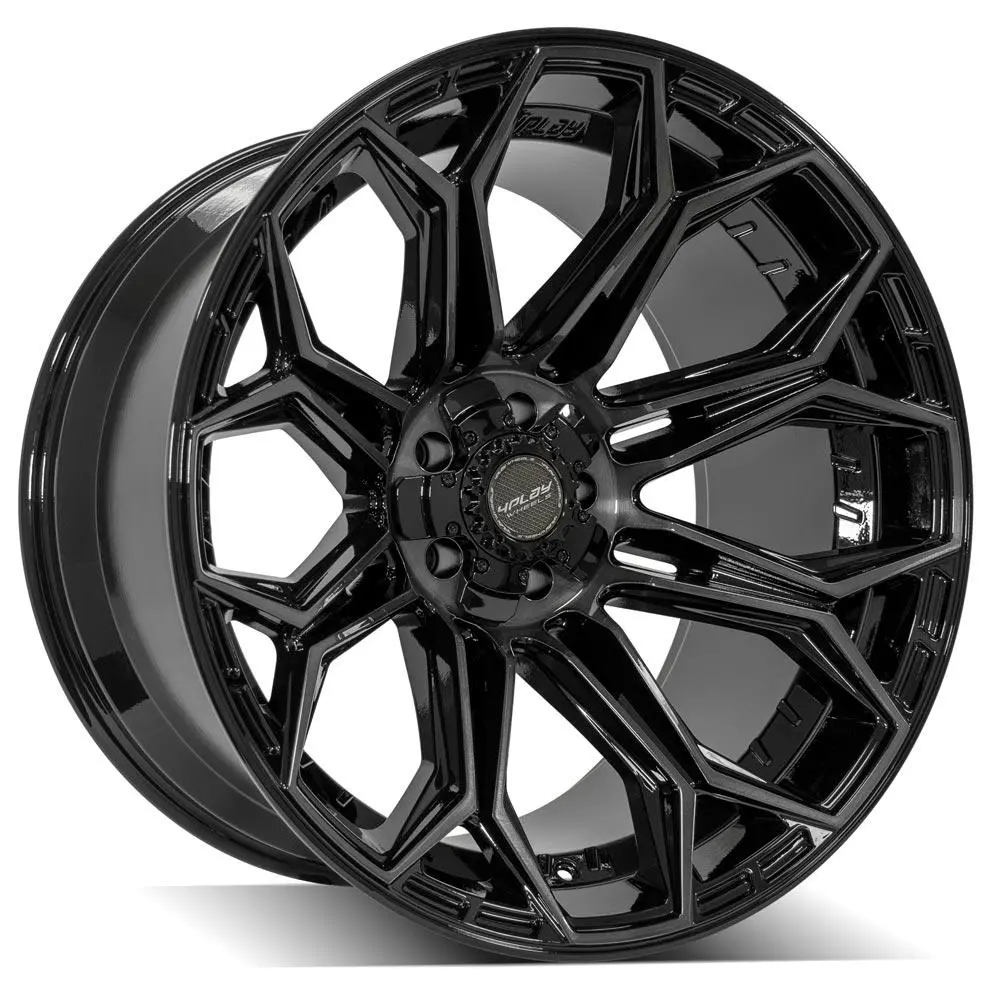 22X12 5X5" & 5X5.5" Gloss Black With Brushed Face & Tinted Clear For Jeep Gladiator 2020-2023 1