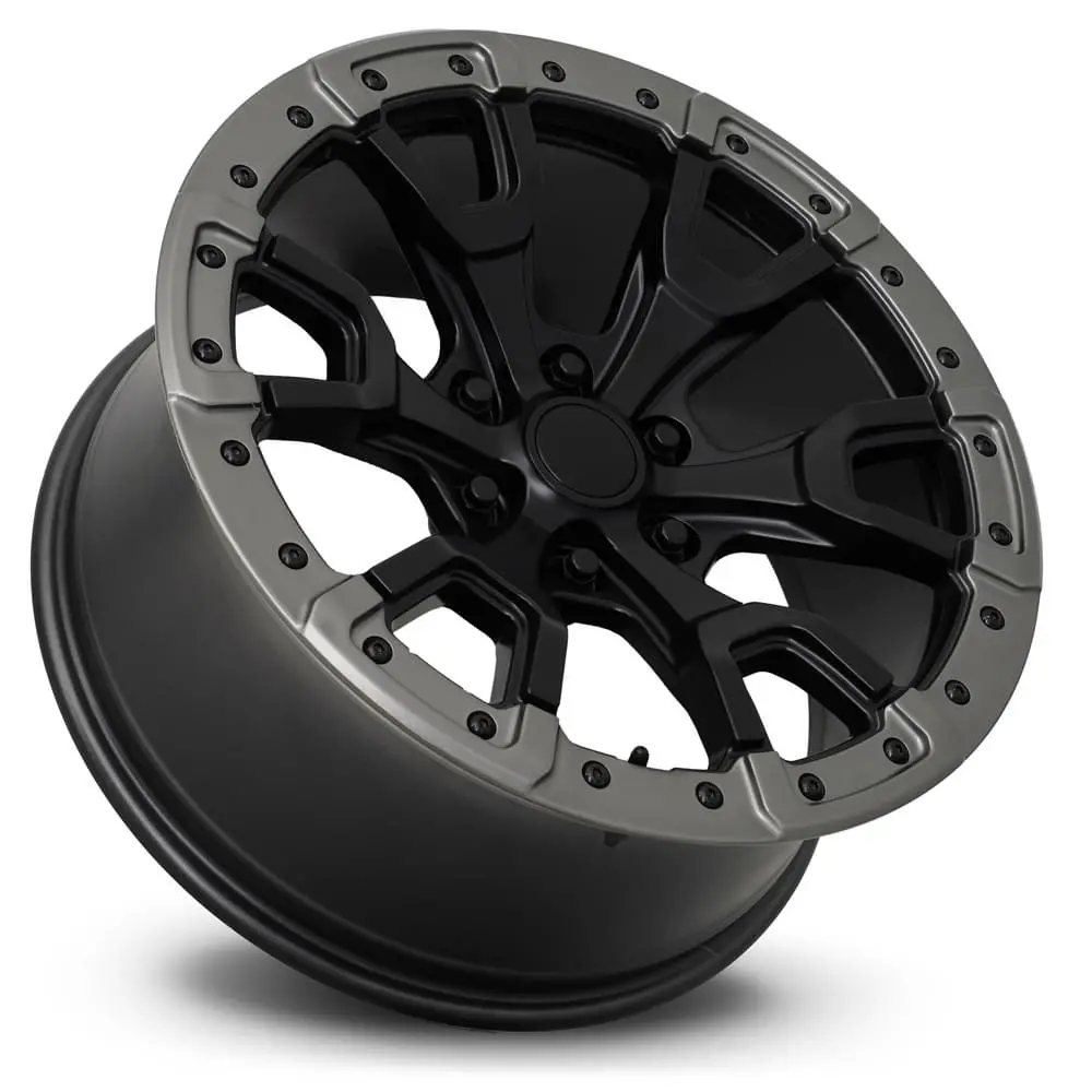 20X9 Satin Black / Gray Ring Ford Raptor Style Wheels (Fr99, 6X135, +20 Offset) 2