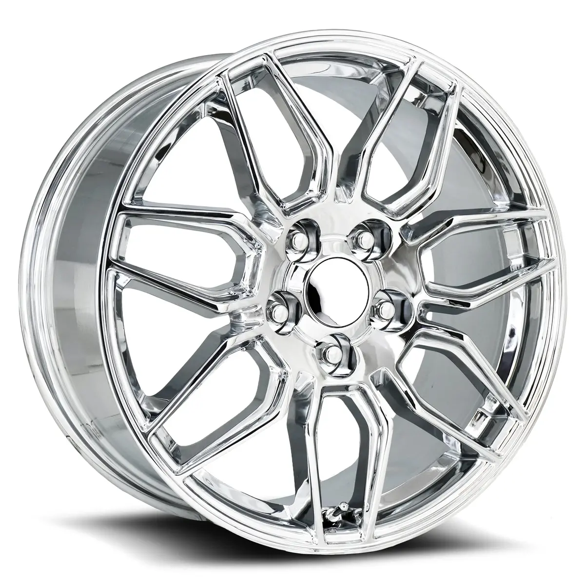 18X8.5 Chrome C8 Z06 Style Wheels For Corvette (Fr401, 5X120.65Mm, +54 Offset) 1