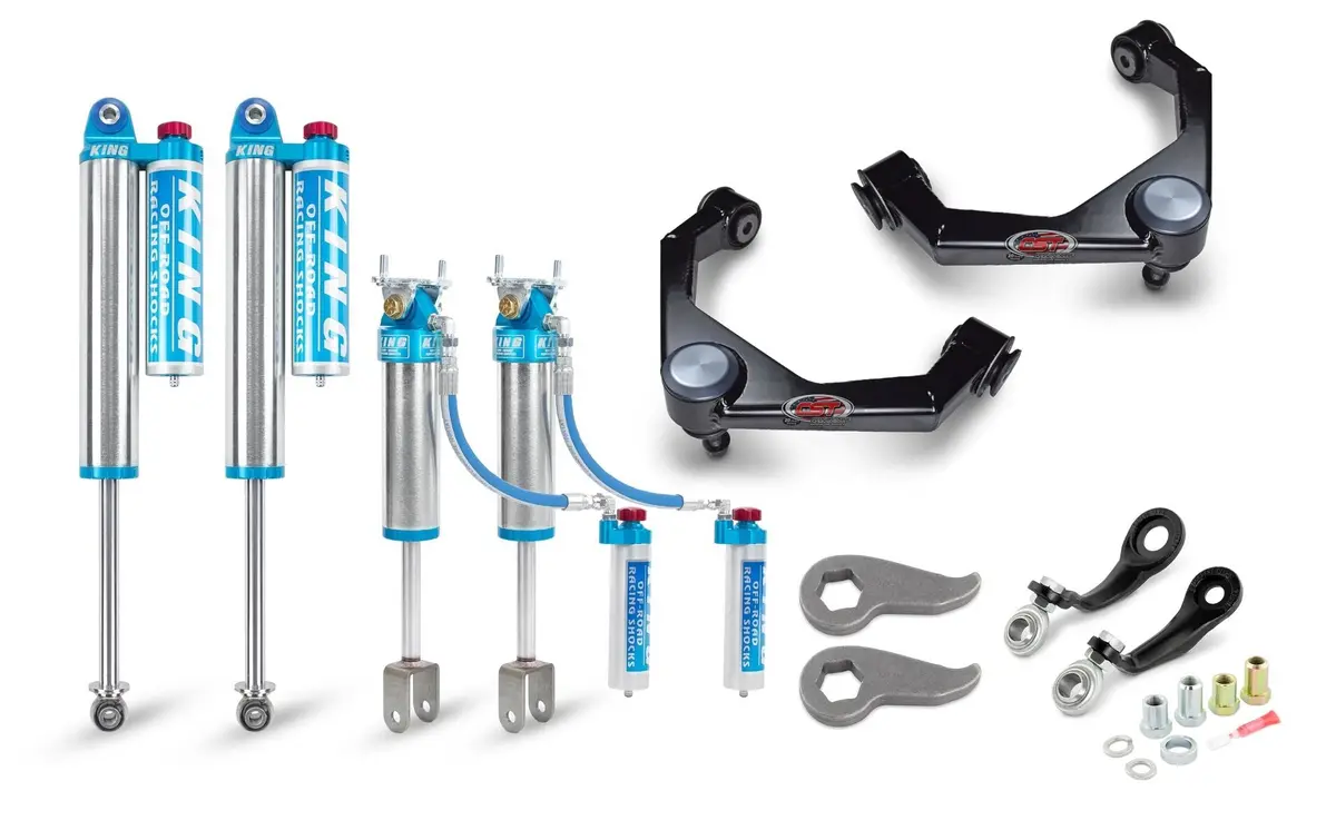 3-Inch Leveling Kit W/ King 2.5 Reservoir Shocks And Cst Boxed Uca For 2020-2025 Chevy/Gmc 2500/3500 2Wd/4Wd 1