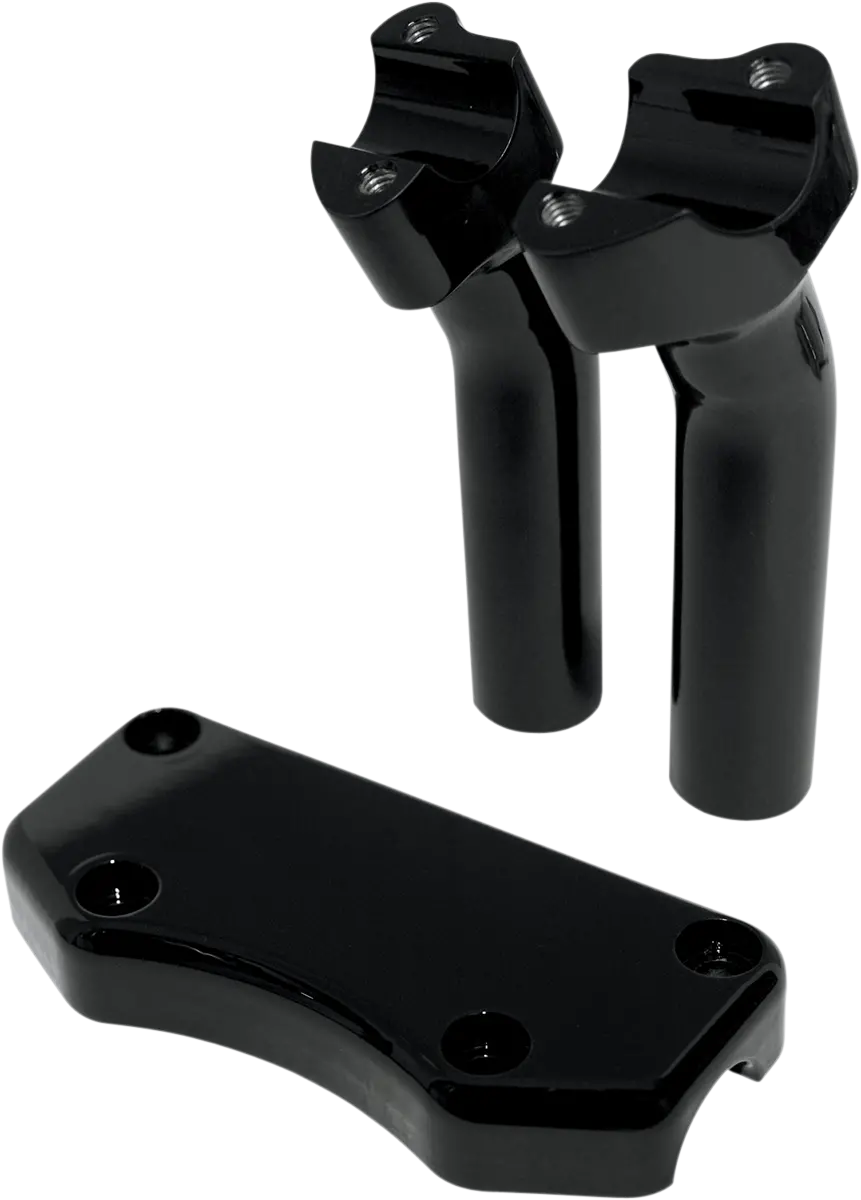 Drag Specialties Handlebar Riser & Top Clamp Kit - 5-1/2" - Buffalo - Black 0602-0591 1
