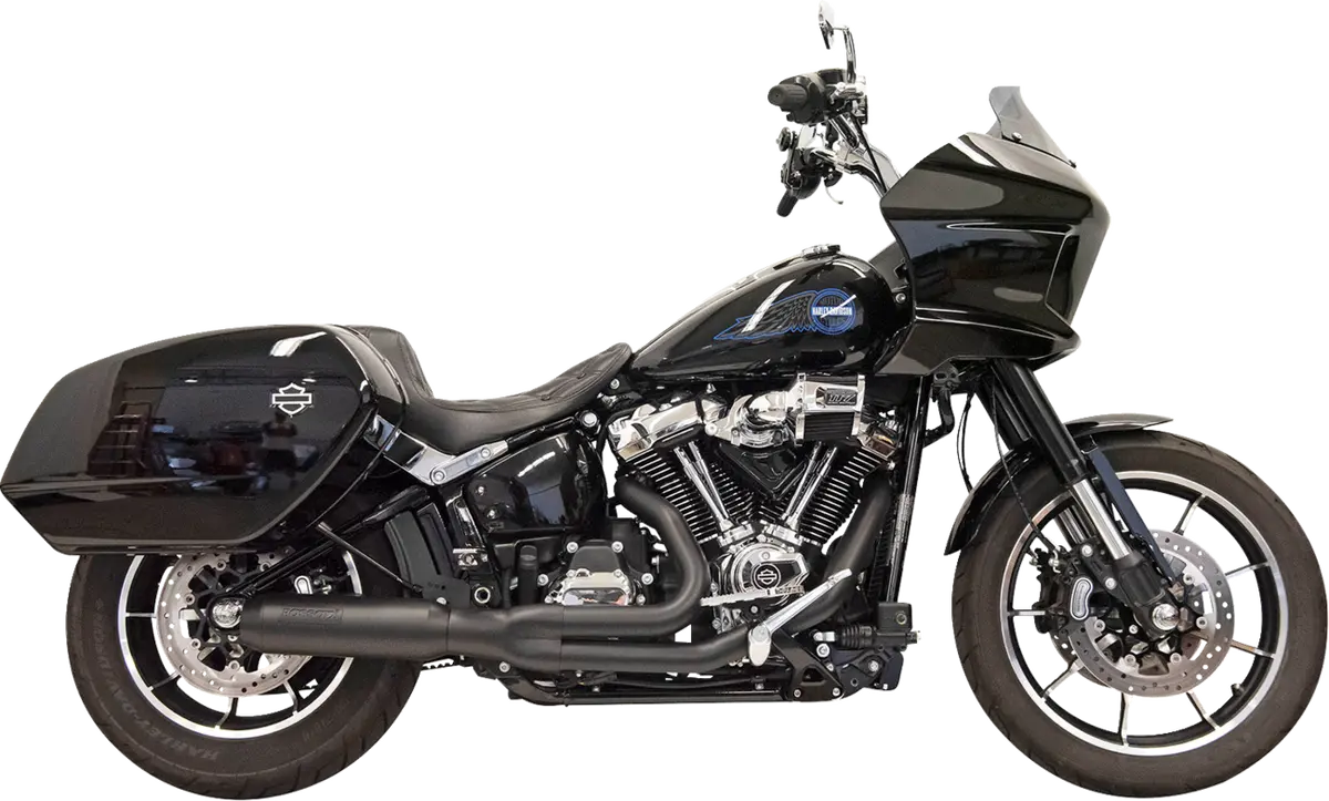 Bassani Xhaust 2-Into-1 Exhaust System With Superbike Muffler - 4" - Black - Softail M8 1S78b 1