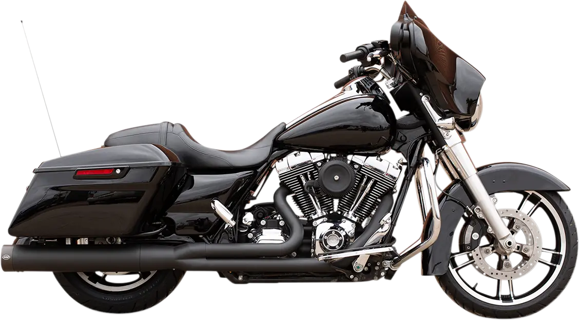 S&S Cycle 2-Into-1 Exhaust For '95-'16 Fl - Black 550-0777 1