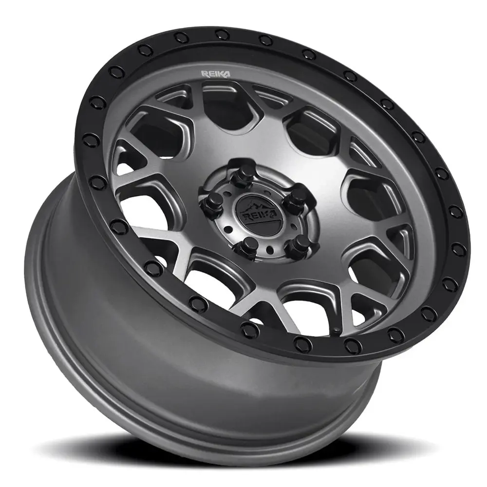 17X8.0 Aluminum Wheel With 5X114.3 Bolt Pattern - Gunmetal Grey / Satin Black Ring 2