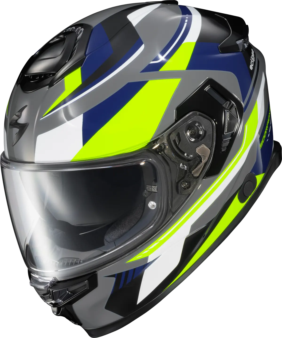 Scorpion Exo Ecl-1125 Exo Eclipse Full Face Motorcycle Helmet * Lunar Grey, Hi Vis, Blue, Large 1