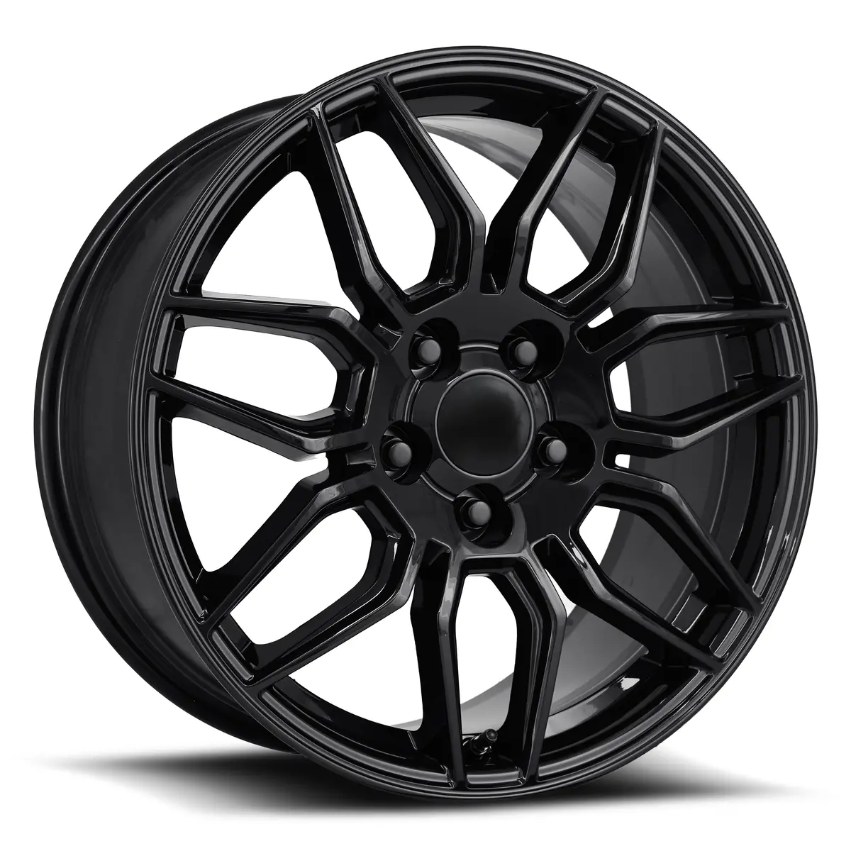 18X8.5 Gloss Black C8 Z06 Style Wheels For Corvette (Fr401, 5X120.7, +54 Offset) Alloy 1
