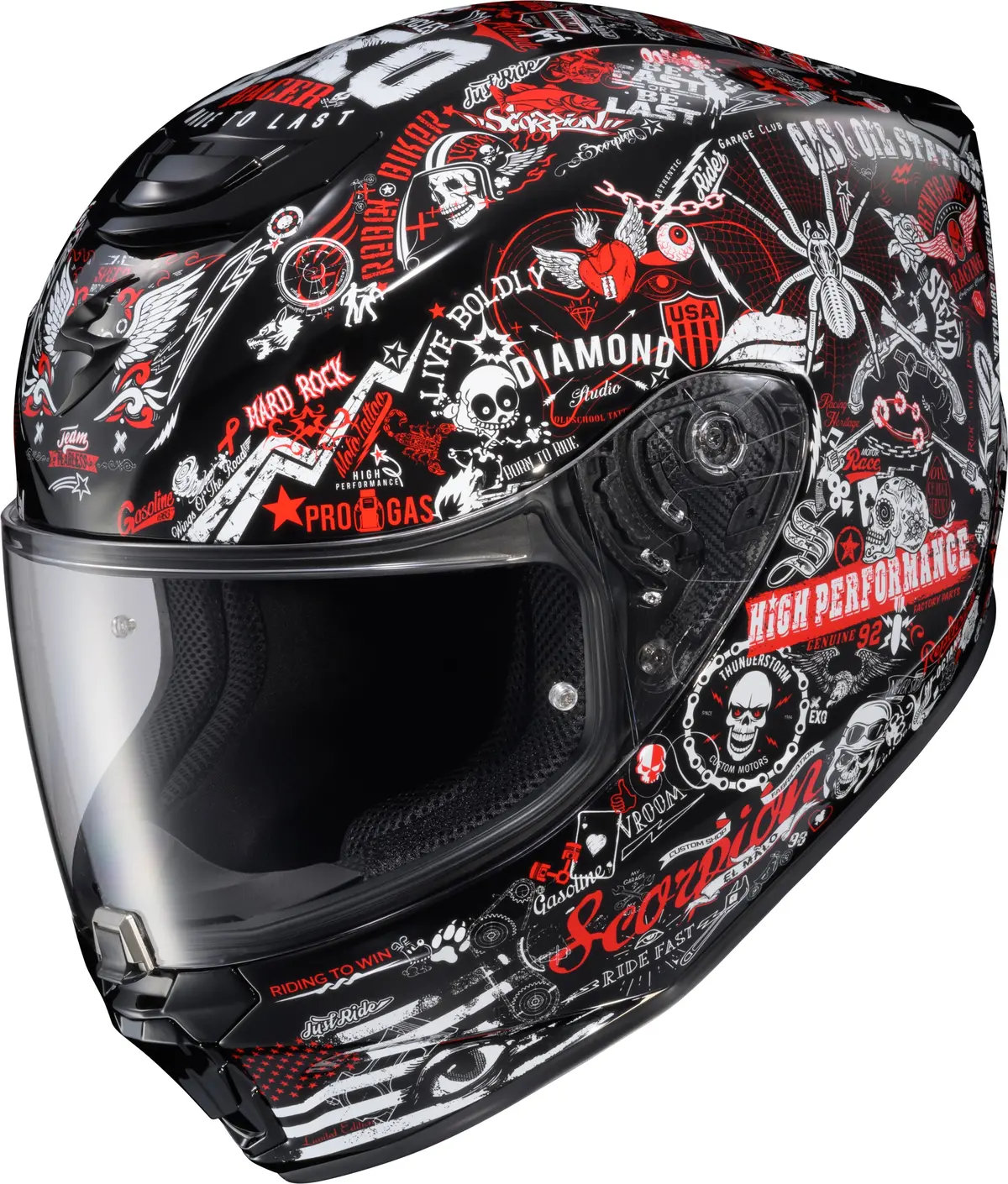 Scorpion Exo R330 Full Face Helmet Shake 2 Red Xl * Dot And Ece 22.06 Certified 1
