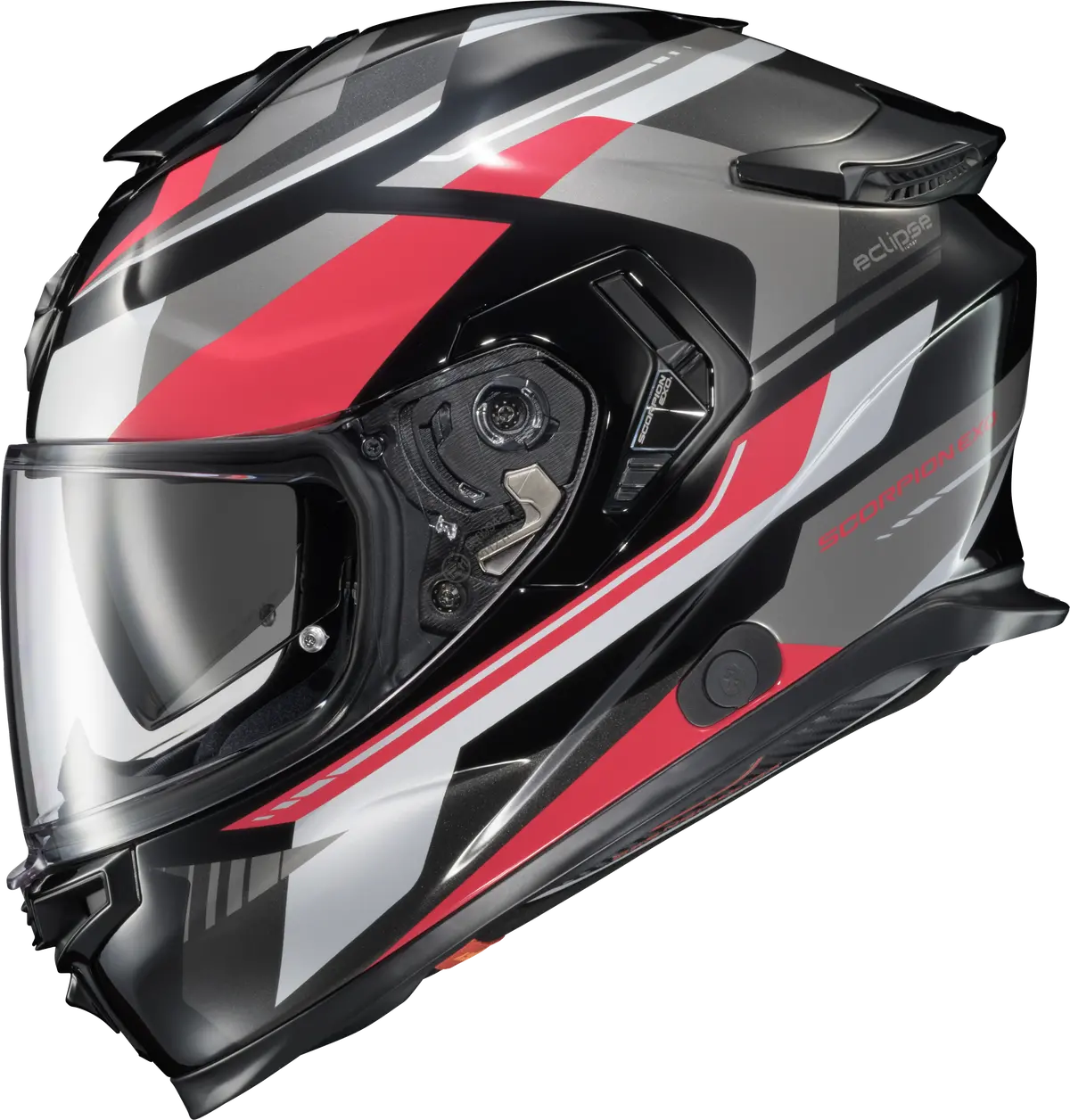 Scorpion Exo Ecl-1135 Exo Eclipse Full Face Helmet In Lunar Red, White & Black * Size Large 1
