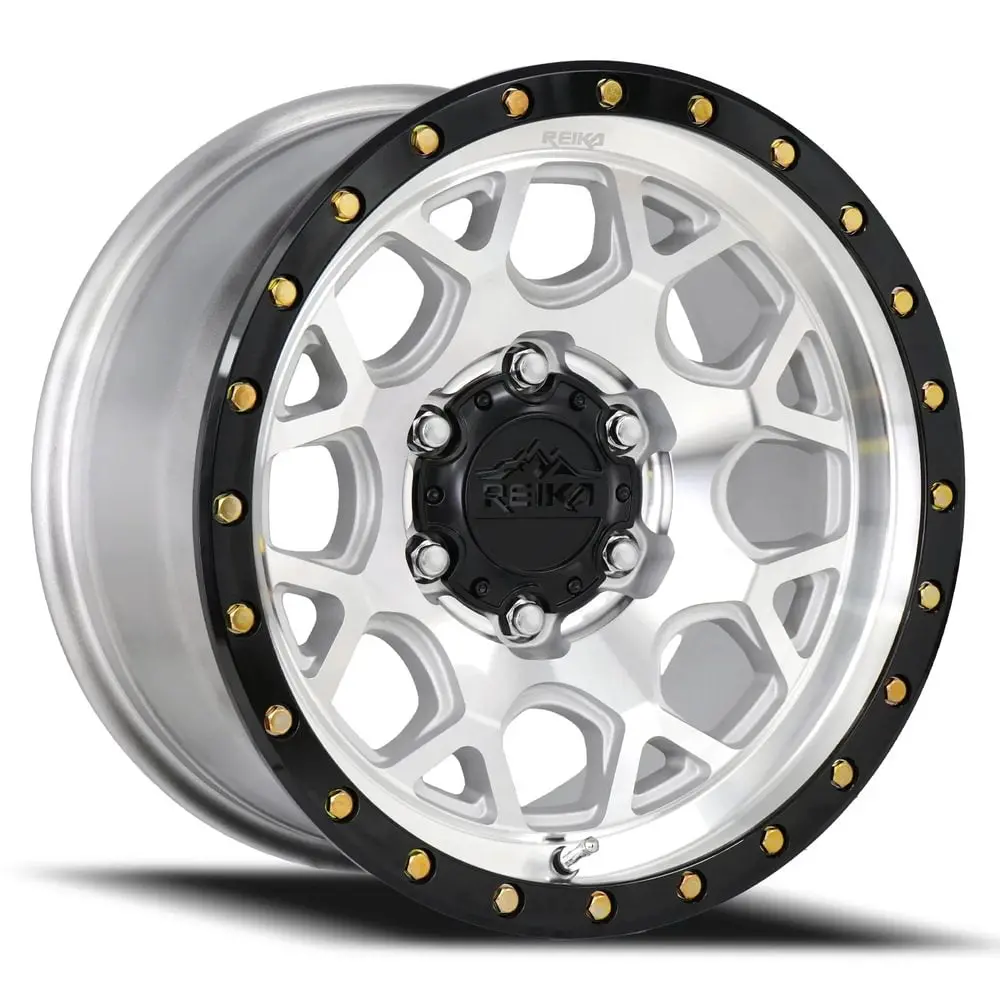 17X9.0 Aluminum Wheel With 5X127 Bolt Pattern - Machined / Gloss Black Ring 1