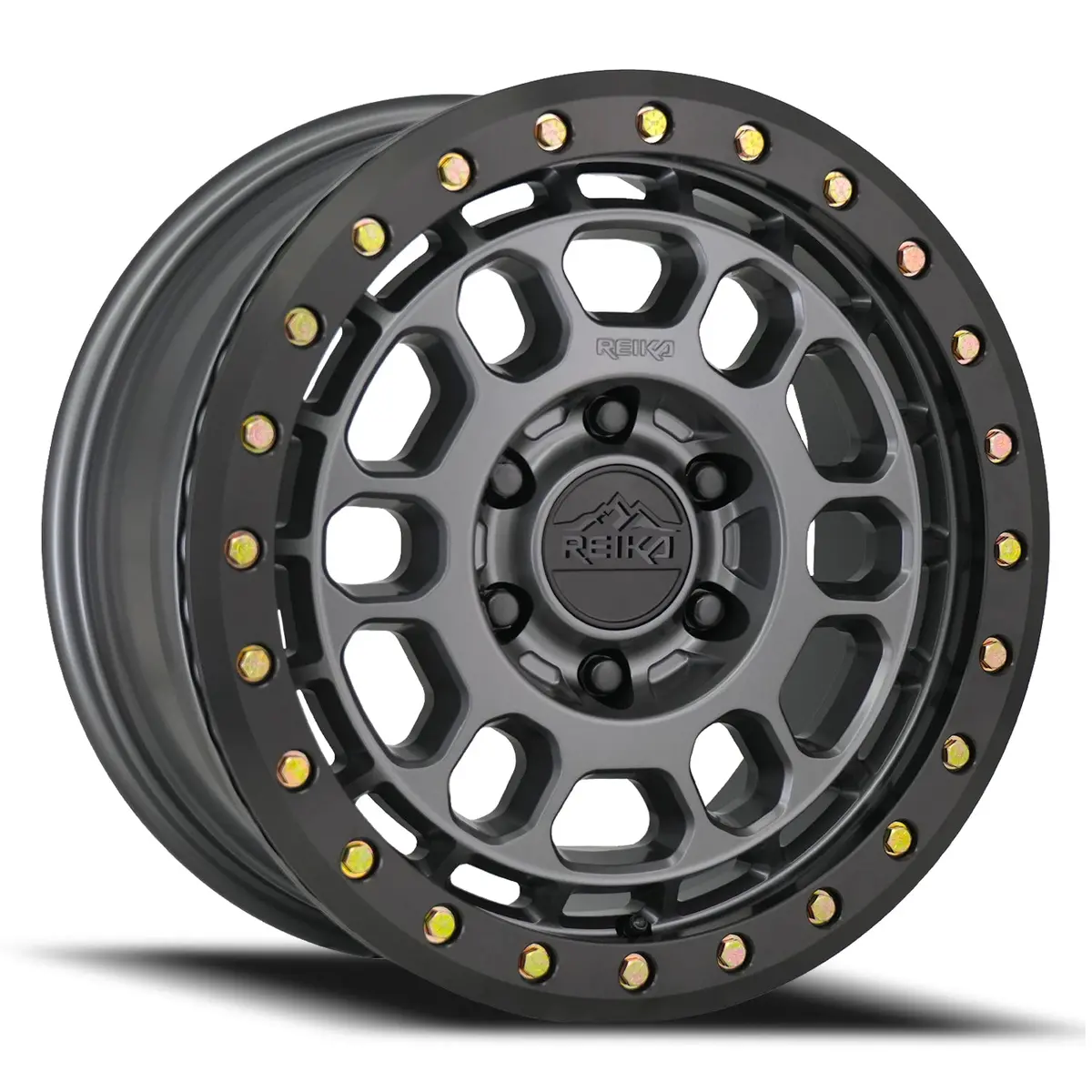 17X8.0 Aluminum Wheel With 6X130 Bolt Pattern - Satin Gunmetal W/ Black E-Coated Ring 1