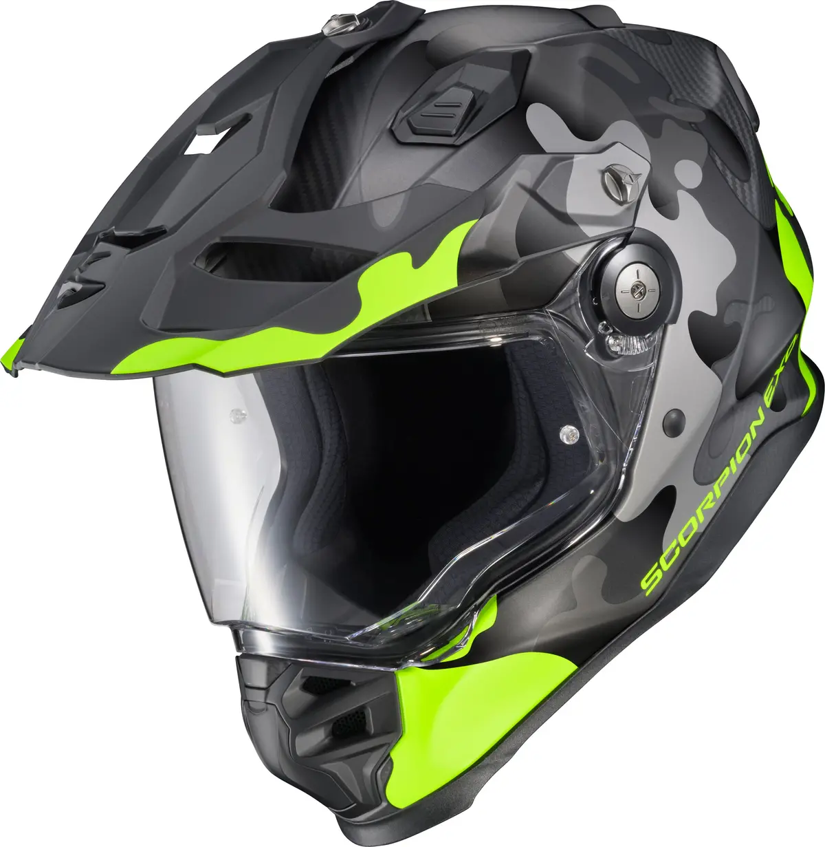 Scorpionexo Xt9000 Carbon Full Face Helmet With Gilley Hi Vis And Grey Finish 1