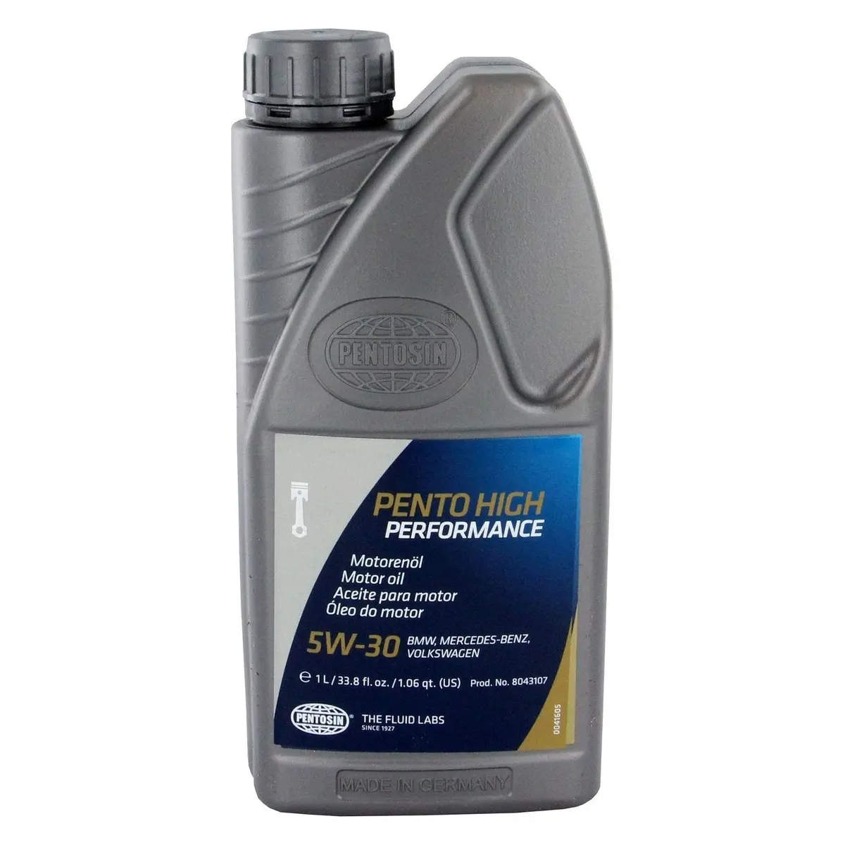 Crp® 8043107 - Pentosin™ Pento High Performance Sae 5W-30 Full Synthetic Motor Oil, 1 Liter (1.06 Quarts) 1