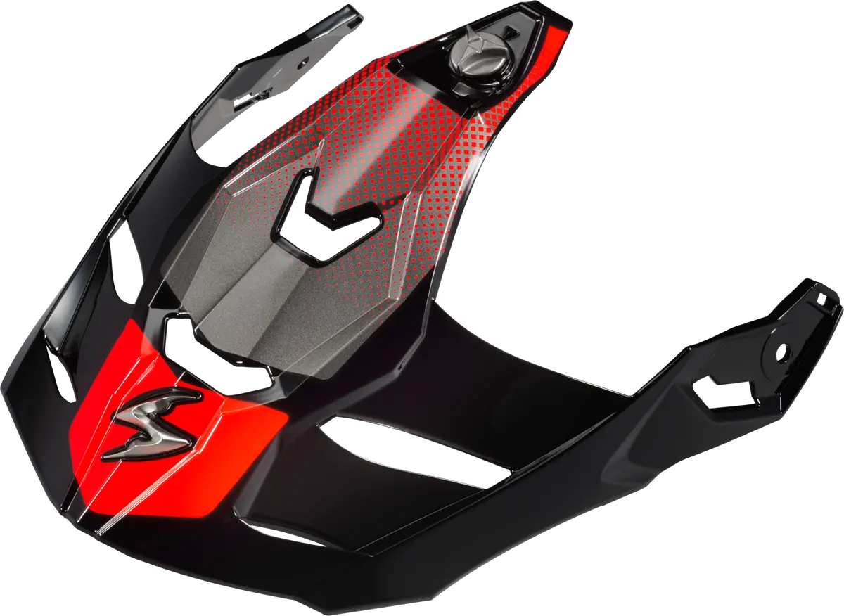 Scorpionexo Xt9000 Carbon Peak Visor Set Trailhead Red * All-Road Motorcycle Helmet With Advanced Aerodynamics And Custom Fit 1