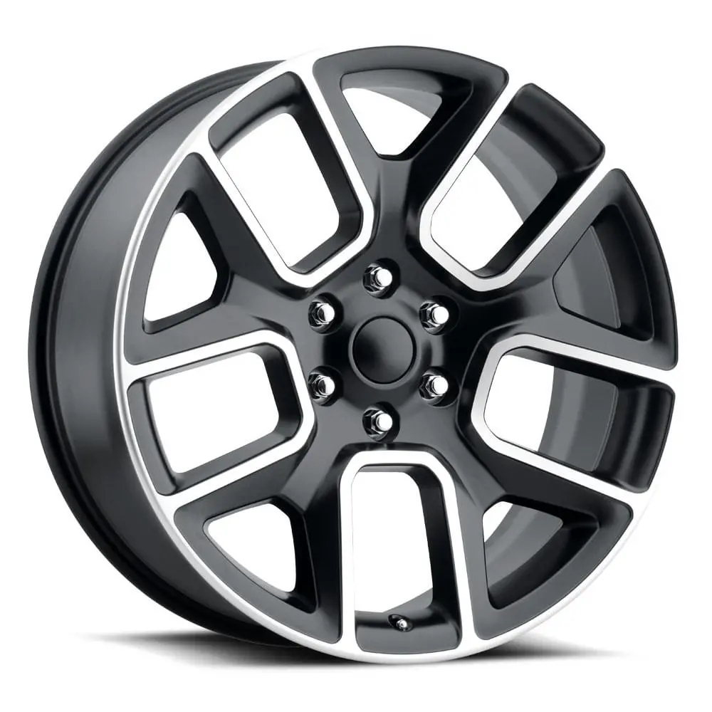22X9 Satin Black Machined Face Ram 1500 Style Wheels (Fr76, 6X139.7, +15 Offset) 1
