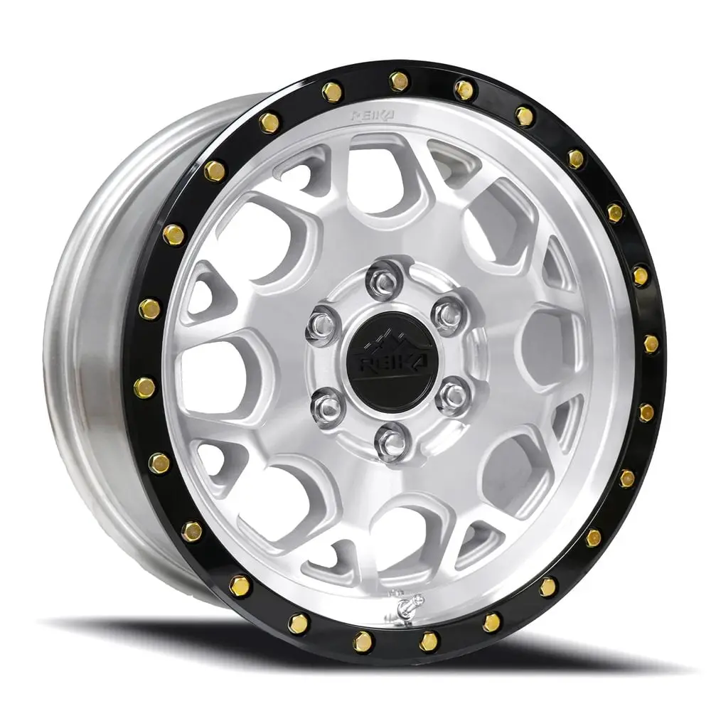 17X8.0 Aluminum Wheel With 6X130 Bolt Pattern - Machined / Gloss Black Ring 1