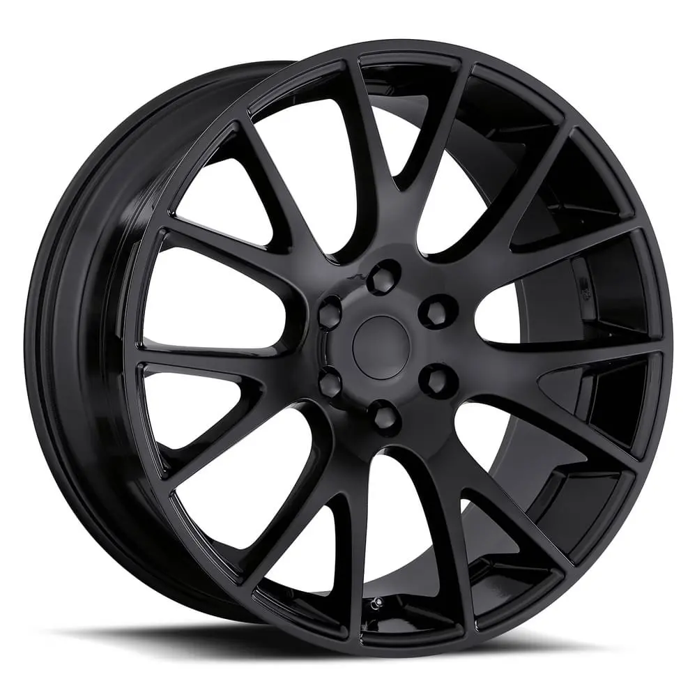 22X10 Gloss Black Hellcat Replica Wheels (Fr70, 6X5.5, +25.4 Offset) 1